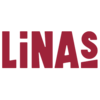 Logotyp där namnet LINAs står med stora röda bokstäver.